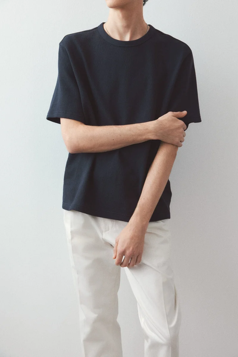 H&M Regular Fit Waffled T-shirt